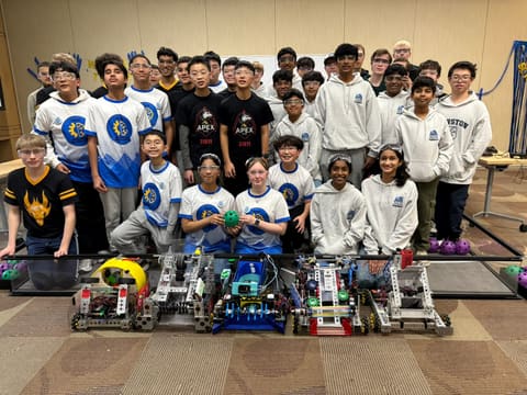 Group photo of every team at the scrimmage
